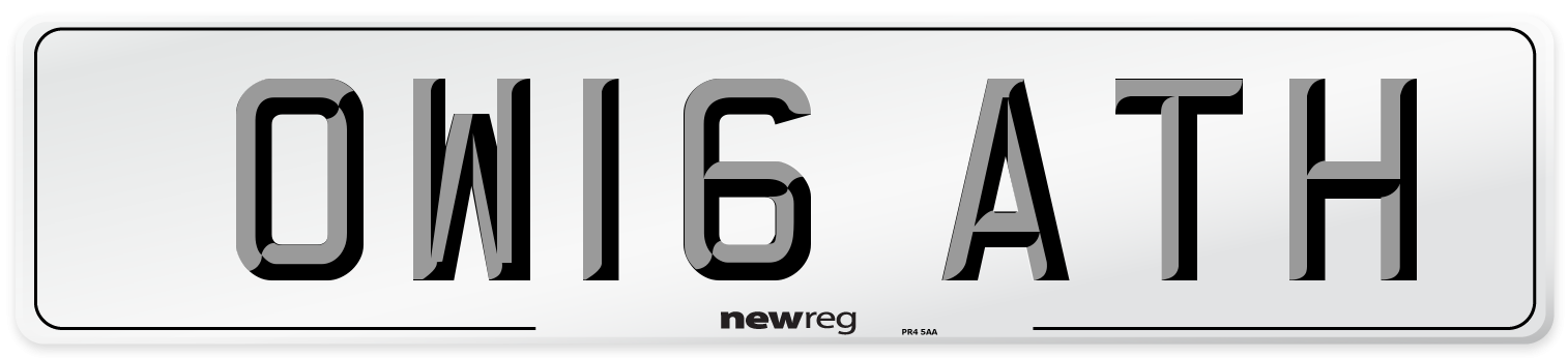 OW16 ATH Number Plate from New Reg